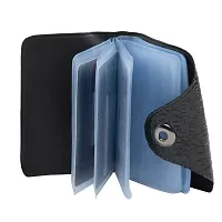 Designer Black Artificial Leather Solid Card Holder For Men-thumb1