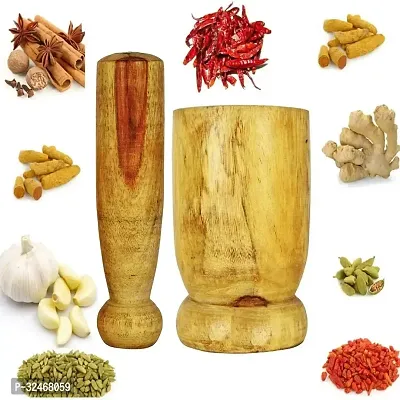 Wooden Mortar And Pestle Set Pack Of 1-thumb4