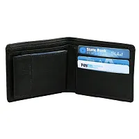 Designer Black Artificial Leather Solid Two Fold Wallet For Men-thumb1