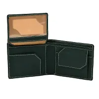 Designer Green Artificial Leather Solid Two Fold Wallet For Men-thumb2