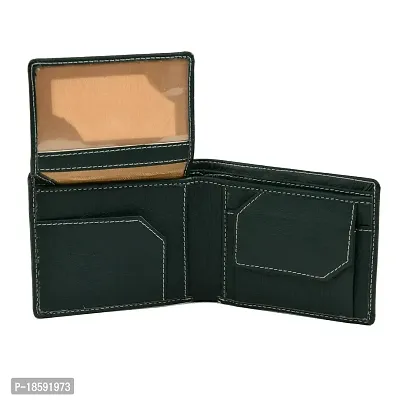 Designer Green Artificial Leather Solid Two Fold Wallet For Men-thumb3