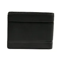 Designer Black Artificial Leather Solid Two Fold Wallet For Men-thumb3