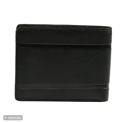 Designer Black Artificial Leather Solid Two Fold Wallet For Men-thumb4