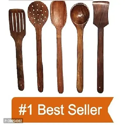 Trendy 5 Wooden Kitchen Tools For Uon Non Stick Cookware 10 Inches Each-thumb0