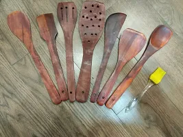 Classic Combo Of 7 Wooden Cooking Tools And Free Silicon Ghee Brush-thumb1