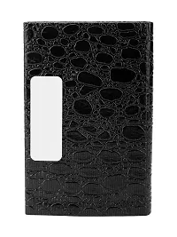 Designer Black Artificial Leather Textured Card Holder For Men-thumb1