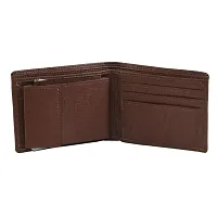 Designer Brown Artificial Leather Solid Two Fold Wallet For Men-thumb1