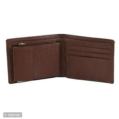 Designer Brown Artificial Leather Solid Two Fold Wallet For Men-thumb2