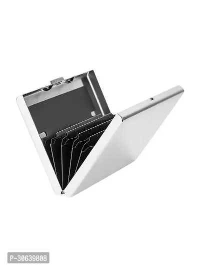 Designer Silver Artificial Leather Card Holder For Men-thumb4