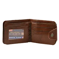 Designer Brown Artificial Leather Solid Two Fold Wallet For Men-thumb1