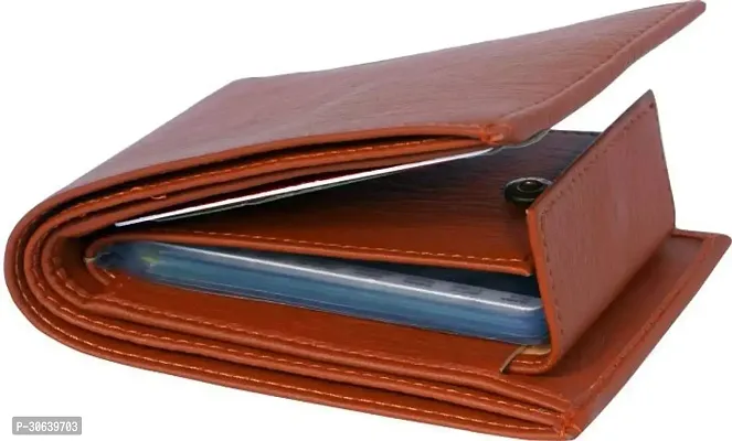 Designer Brown Rexine Two Fold Wallet For Men-thumb4