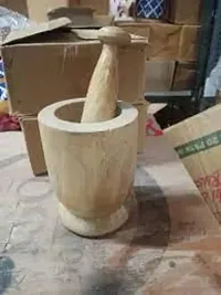 Useful Wooden Okhli Mortar And Pestle Set-thumb1