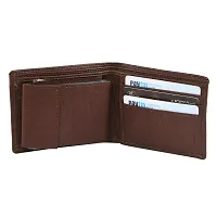 Designer Brown Artificial Leather Solid Two Fold Wallet For Men-thumb2