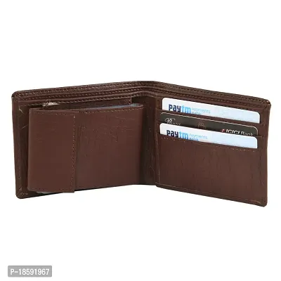 Designer Brown Artificial Leather Solid Two Fold Wallet For Men-thumb3