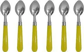 Useful Stainless Steel Spoons With Plastic Handle- 6 Pieces-thumb3