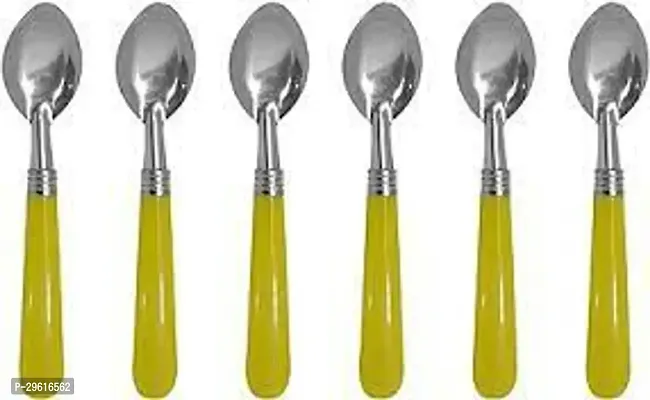 Useful Stainless Steel Spoons With Plastic Handle- 6 Pieces-thumb4