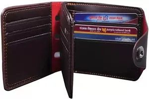 Designer Brown PU Solid Two Fold Wallet For Men-thumb2