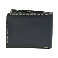 Designer Black Artificial Leather Solid Two Fold Wallet For Men-thumb2