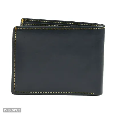 Designer Black Artificial Leather Solid Two Fold Wallet For Men-thumb3