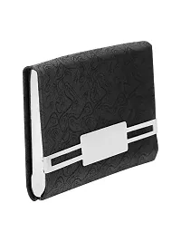 Designer Black Artificial Leather Textured Card Holder For Men-thumb2