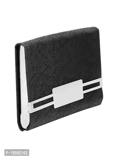 Designer Black Artificial Leather Textured Card Holder For Men-thumb3