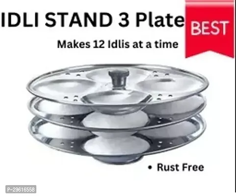 Useful Metal 12 Cavities Idli Making Stand Idli Stand-Pack Of 3 Idli Plates