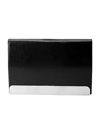 Designer Black Artificial Leather Textured Card Holder For Men-thumb1