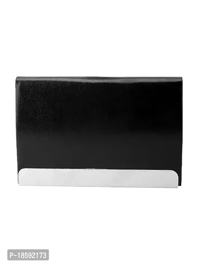 Designer Black Artificial Leather Textured Card Holder For Men-thumb2