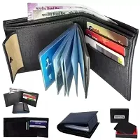 Designer Black Artificial Leather Two Fold Wallet For Men-thumb1