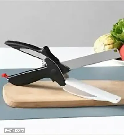 2-In-1 18/10 Steel Smart Clever Cutter Kitchen Knife Food Chopper-thumb0