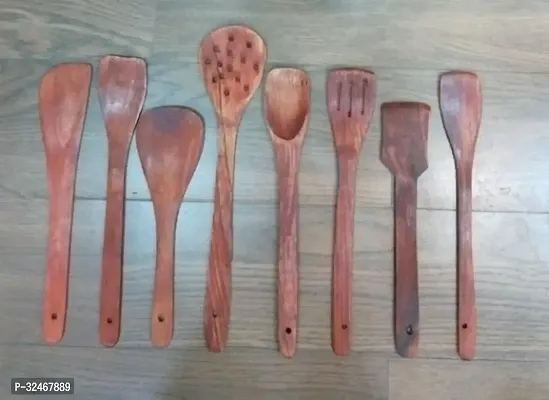 Wooden Serving and Cooking Spoons Set of  8-thumb0