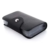 Designer Black Artificial Leather Card Holder For Men-thumb2