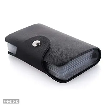 Designer Black Artificial Leather Card Holder For Men-thumb3