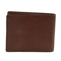 Designer Brown Artificial Leather Solid Two Fold Wallet For Men-thumb4