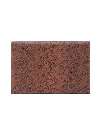 Designer Brown Artificial Leather Textured Card Holder For Men-thumb2