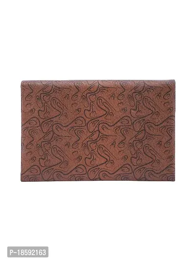 Designer Brown Artificial Leather Textured Card Holder For Men-thumb3