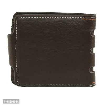 Designer Brown Artificial Leather Solid Two Fold Wallet For Men-thumb4