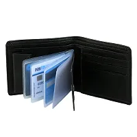 Designer Black Artificial Leather Solid Two Fold Wallet For Men-thumb2