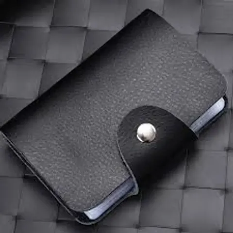 Designer Artificial Leather Solid Card Holder For Men