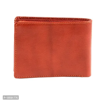 Designer Brown Leather Solid Two Fold Wallet For Men-thumb2