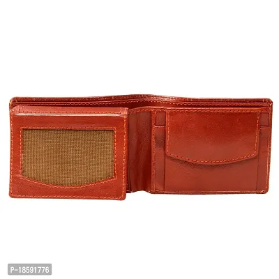Designer Brown Leather Solid Two Fold Wallet For Men-thumb3
