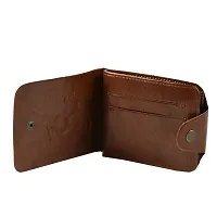 Designer Brown Artificial Leather Solid Two Fold Wallet For Men-thumb3