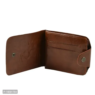 Designer Brown Artificial Leather Solid Two Fold Wallet For Men-thumb4