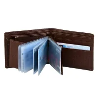 Designer Brown Artificial Leather Solid Two Fold Wallet For Men-thumb3