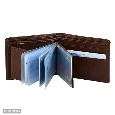 Designer Brown Artificial Leather Solid Two Fold Wallet For Men-thumb4