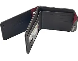 Designer Black PU Solid Two Fold Wallet For Men-thumb3
