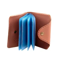 Designer Tan Artificial Leather Solid Card Holder For Men-thumb2