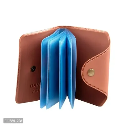 Designer Tan Artificial Leather Solid Card Holder For Men-thumb3