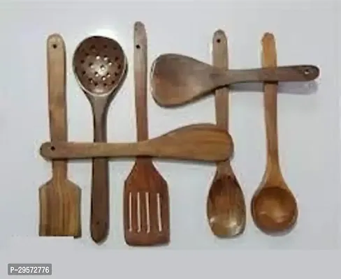 Classic Combo Of 7 Wooden Cooking Tools And Wooden Potatomasher-thumb3