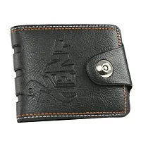 Designer Black Artificial Leather Solid Two Fold Wallet For Men-thumb1